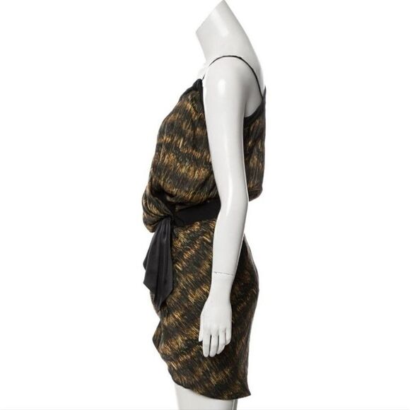 Isabel MARANT Asymmetrical Black & Multicolor Printed Mini Dress Size 0 - Picture 10 of 12